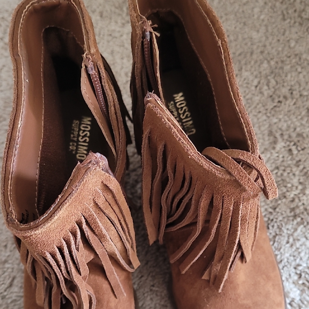 Mossimo Supply Co. Tan Fringe Ankle Booties Size 7 Never Worn